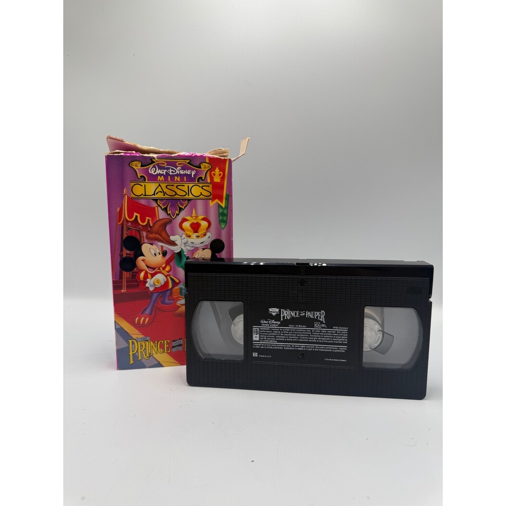 Walt Disney Mini‎ Classics The Prince and the Pauper VHS Mickey Mouse 1185